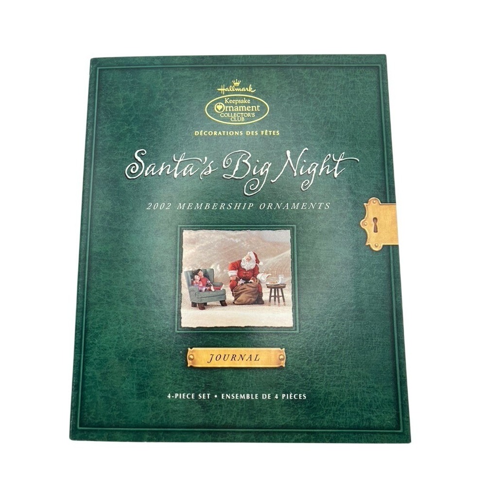 Hallmark 2002 Santa's Big Night‎ Keepsake Ornament Collector's Club 4 Piece Set